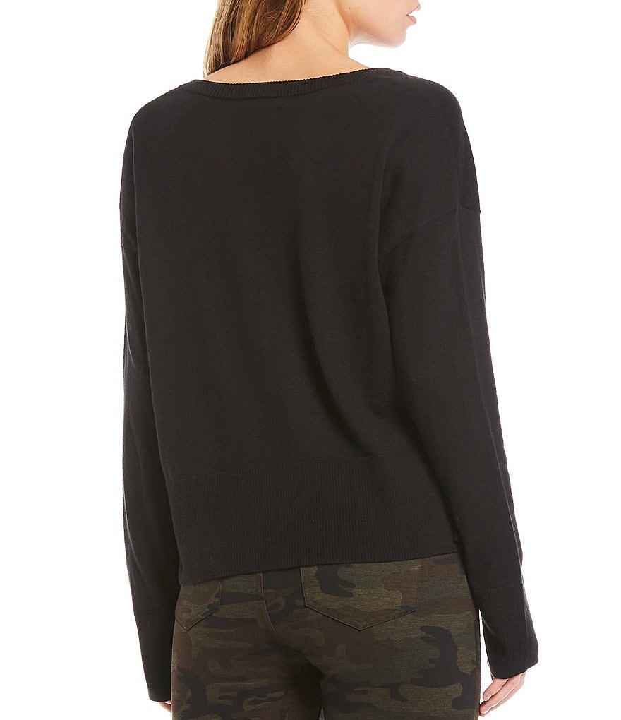 Sanctuary Essential Knit V-Neck Long Sleeve Lounge Top