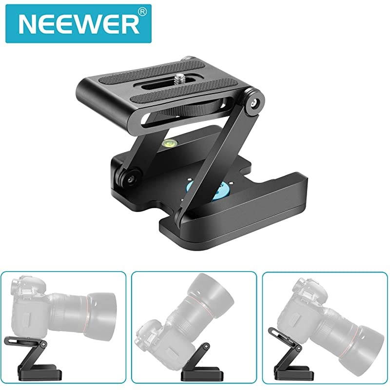 Z Flex Tilt Ball Head with Quick Shoe QR Plate Bracket for Camera Aluminium Alloy with Bubble Level for Canon Nikon Sony Camcorder Tripod Guide Slide