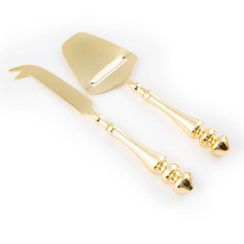2pc Stainless Steel Cheese Knife Set Gold - Thirstystone