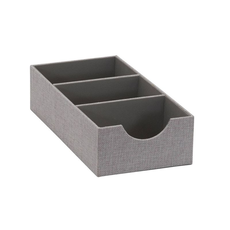 Household Essentials 3 Section Hard-Sided Drawer Organizer Silver