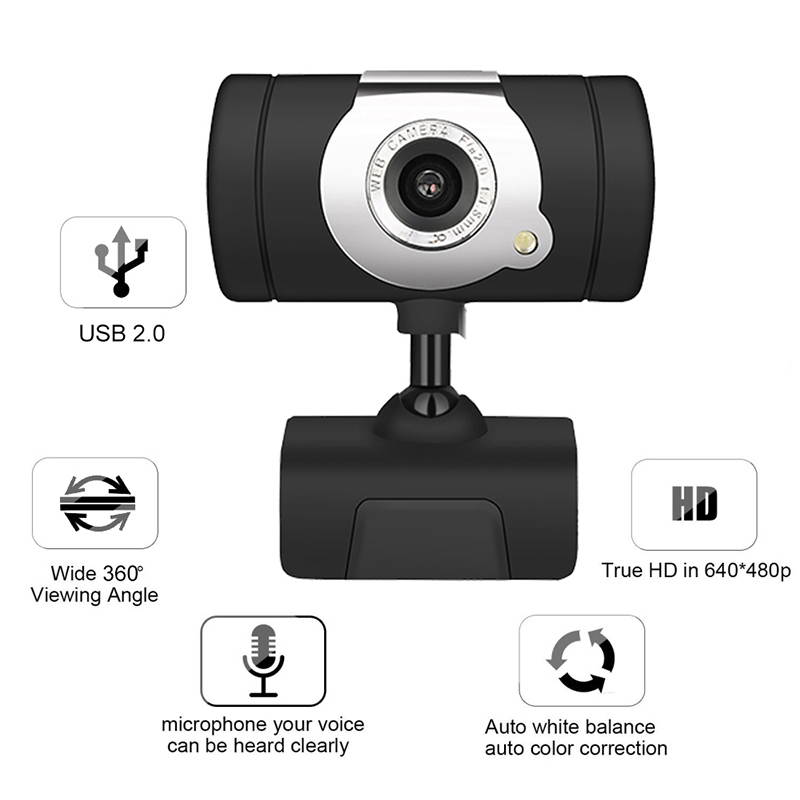 HD Camera USB 480P Webcam Web Computer Camera Digital Video With Built-in Microphone For Loptop Computer PC USB 2.0