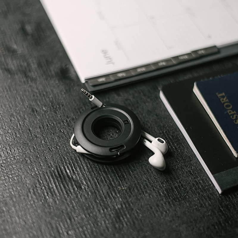 Winder Mini and Max Headphone and Cable Winder and Organizer Perfect for Wrapping Earbuds and Cords for Travel and Organization Mini Black