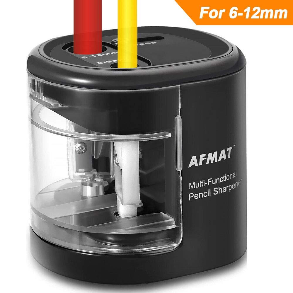 Electric Pencil Sharpener, USB/Battery Operated Pencil Sharpeners with Large Hole, Portable Pencil Sharpener for 6-12mm No.2/Colored Pencils/Soft Charcoal Pencils, for Kids, Artists, Office, Classroom