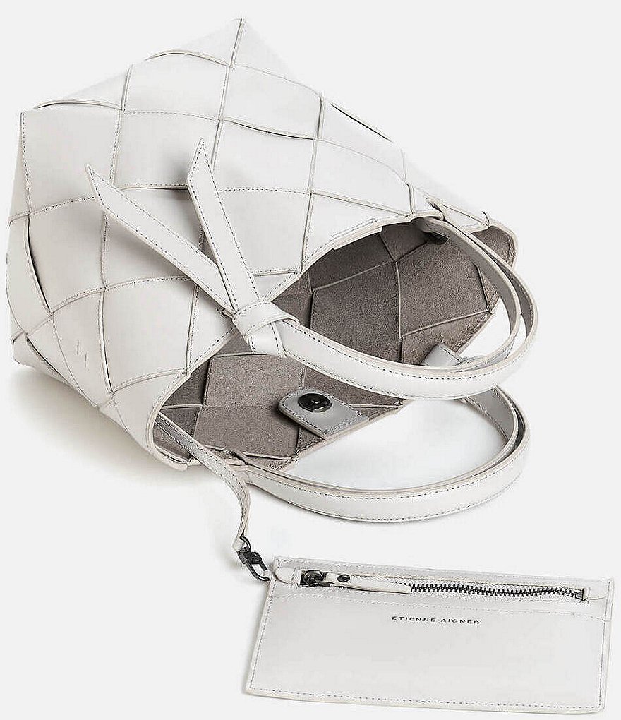 Etienne Aigner Ella Leather Woven Satchel Bag