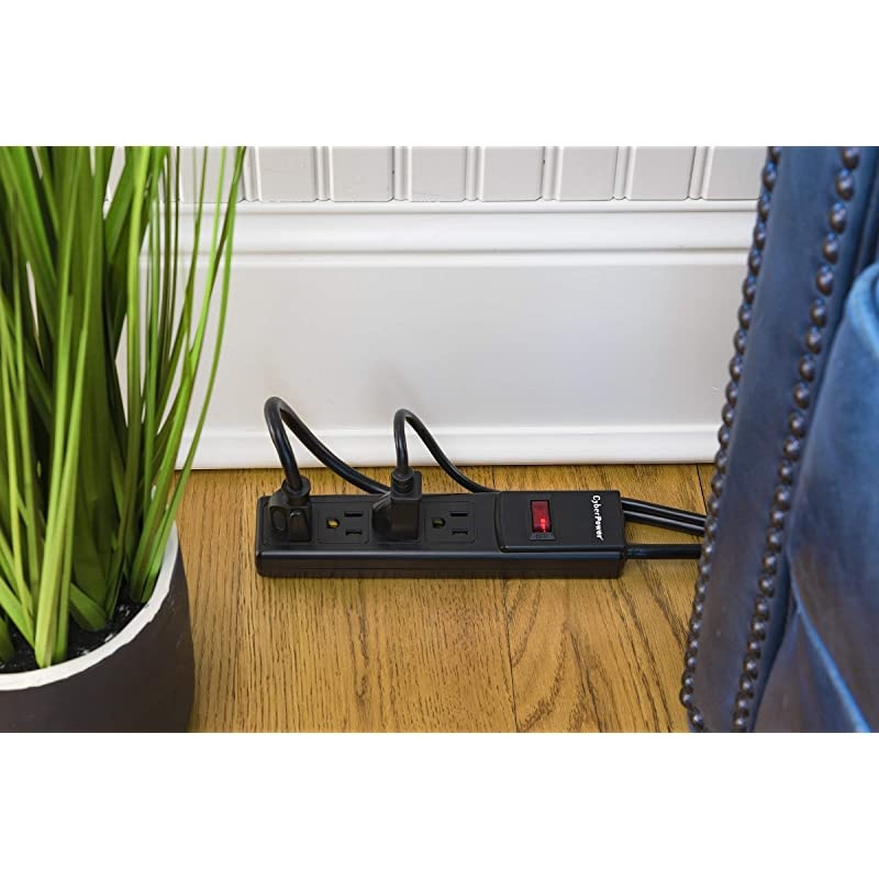 CSB404 Essential Surge Protector 450J125V 4 Outlets 4ft Power Cord Black