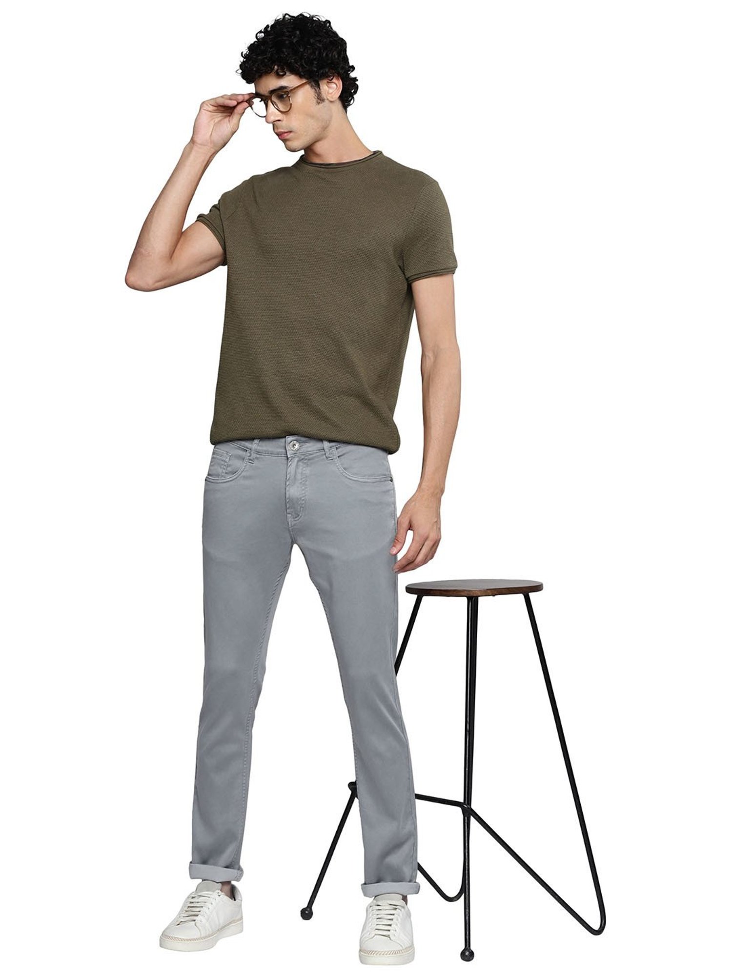 Allen cooper Grey Regular Fit Jeans
