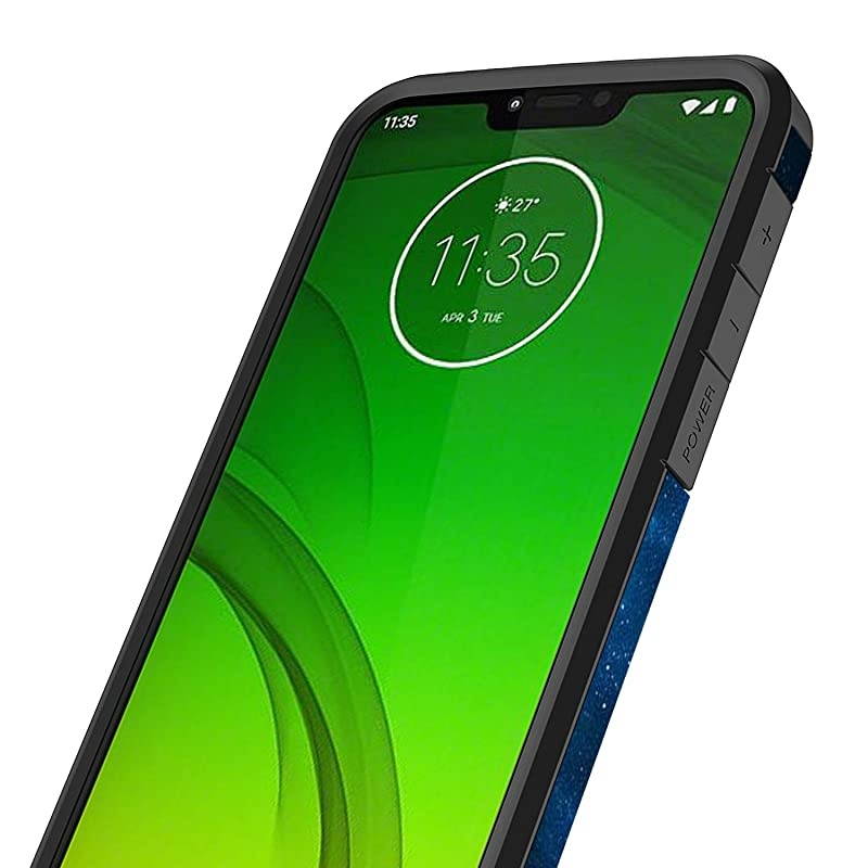 for Moto G7 Power Case, Moto G7 Supra Case, Hybrid Drop Protection Sleek Slim Dual Layer Shockproof Colorful Graphic Armor Case for LG Moto G7 Power/Supra (Galaxy Mandala)