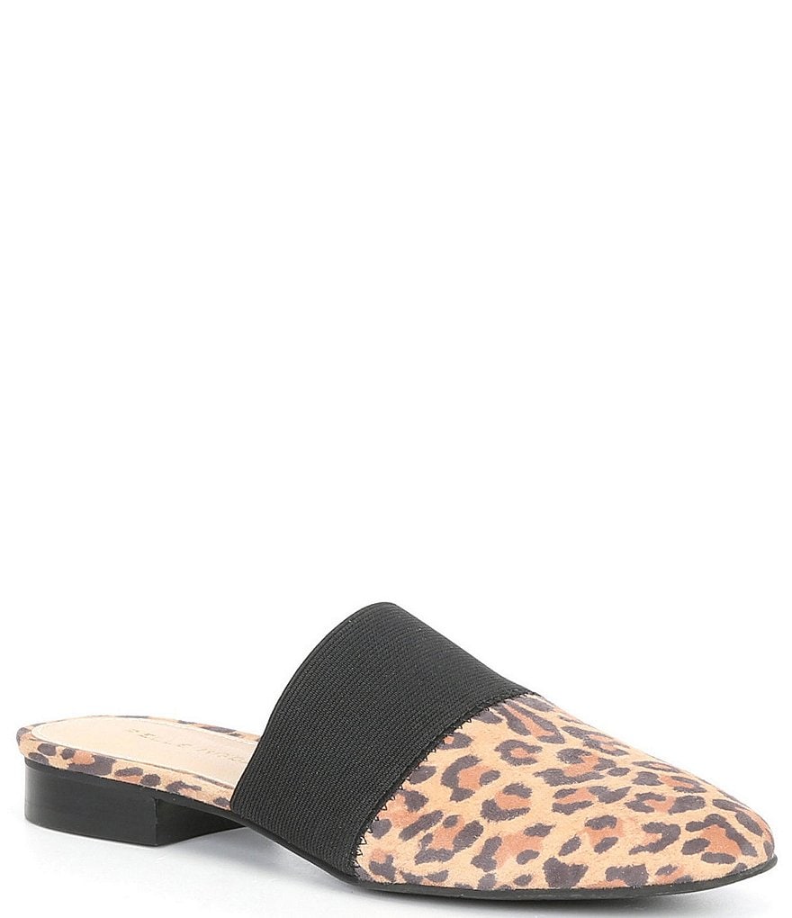 Pelle Moda Lois Leopard Print Suede Mules
