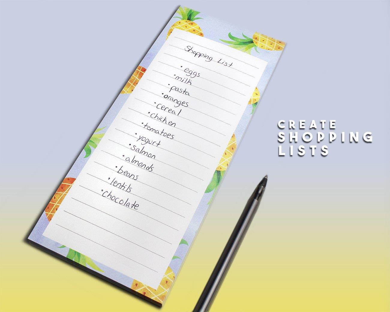 Juvale to-do-List Notepad - 6-Pack Magnetic Notepads, Grocery List Magnet Memo Pad Shopping, to Do List, Reminders More, Colorful Fruit Designs, 60 Sheets per Pad, 3.5 x 9 inches