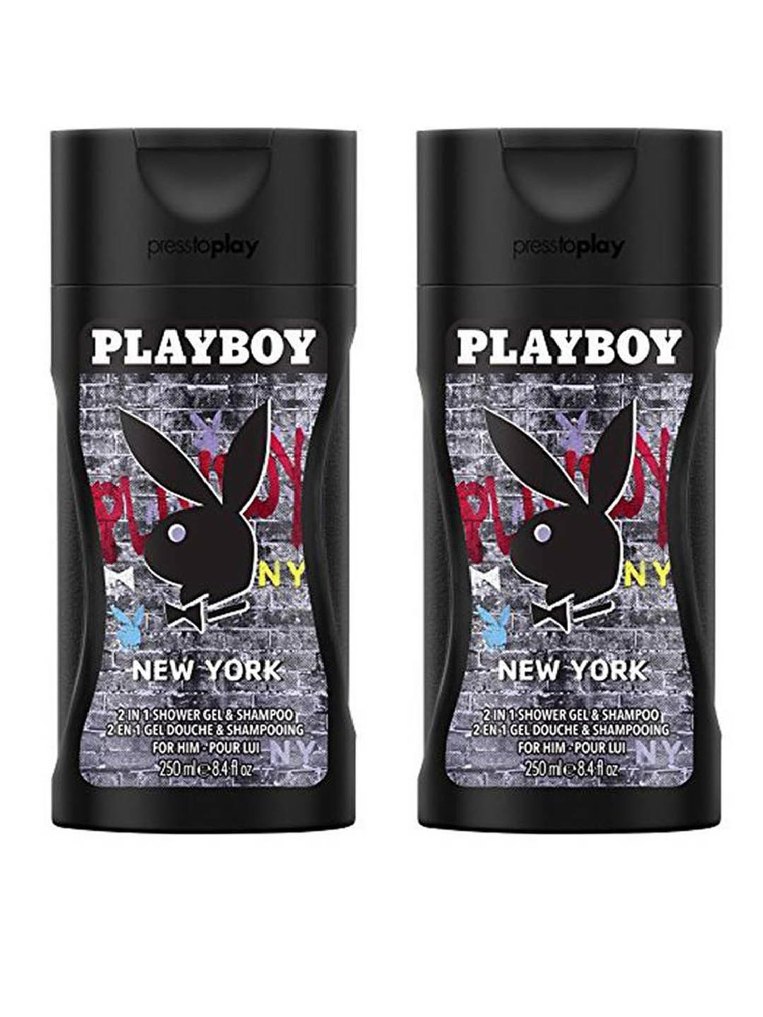Playboy New York Shower Gel and Shampoo for Men - Pack of 2