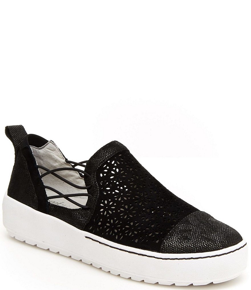 Jambu Erin Perforated Metallic Leather Slip On Sneakers