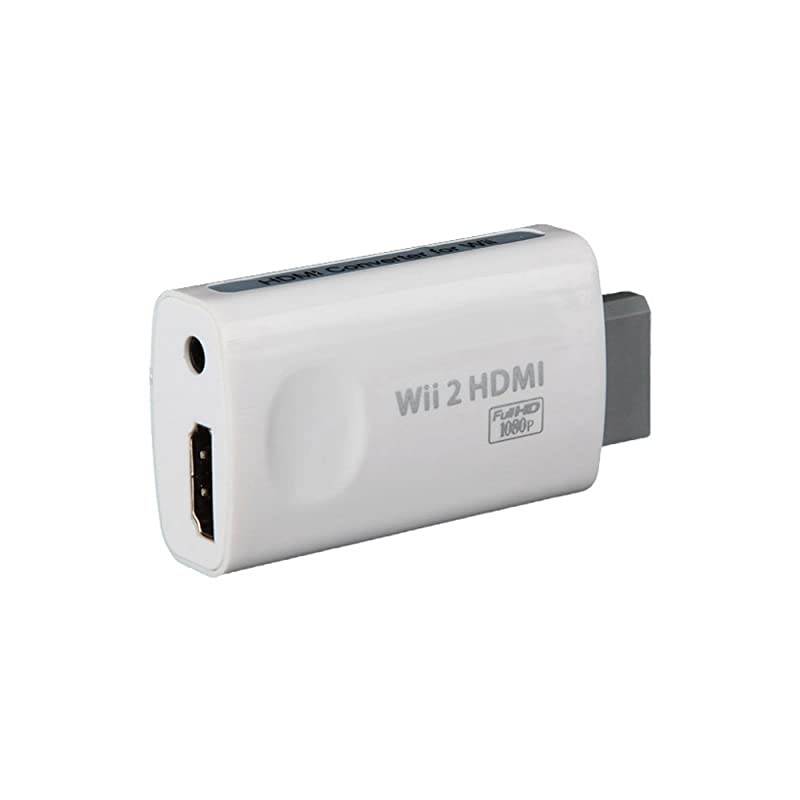 Wii to HDMI Adapter Converter Full HD 1080P Output Upscaling 35mm Audio HDMI Converter for Wii White