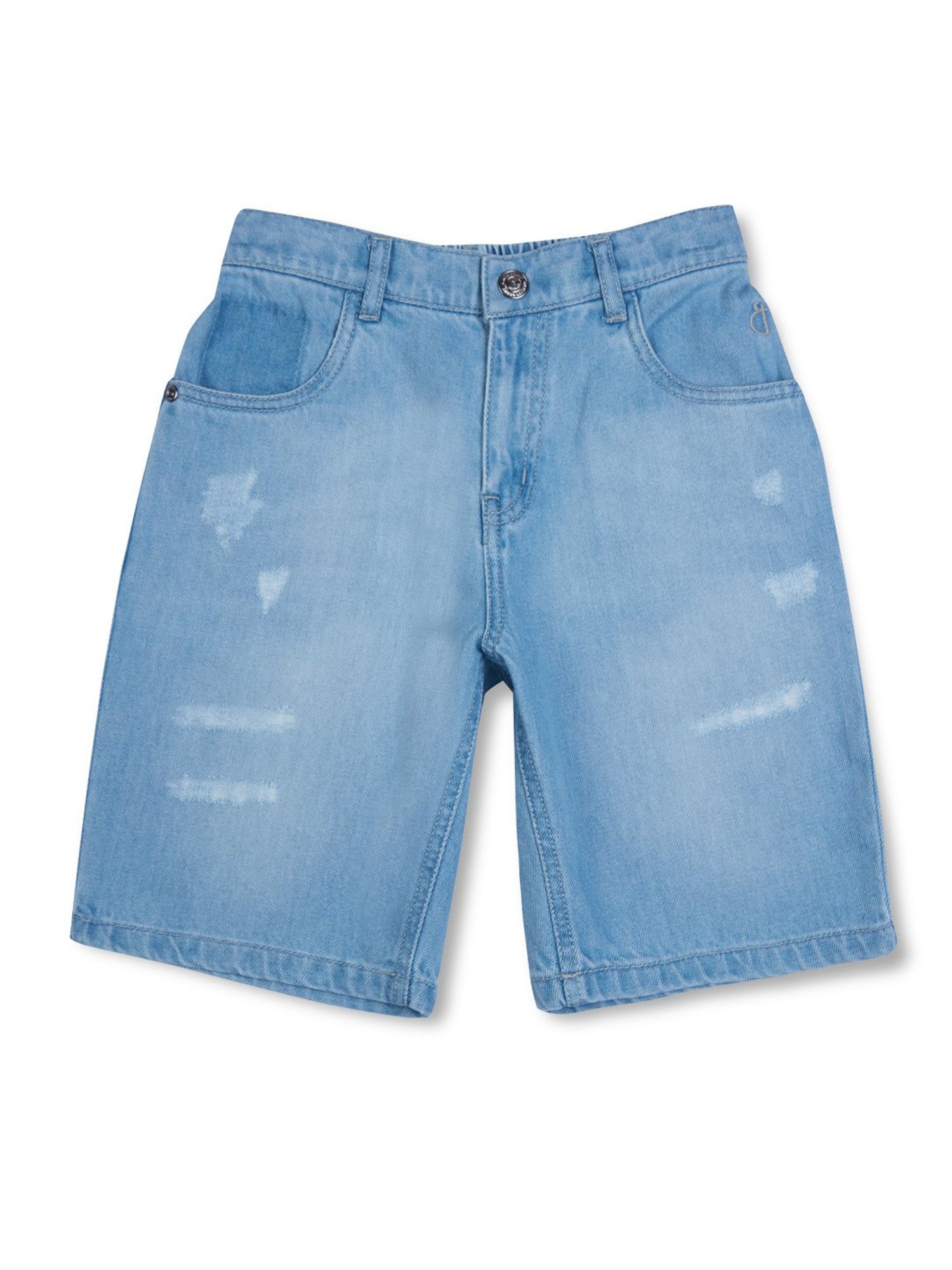 Gini & Jony Kids Light Blue Distressed Bermudas