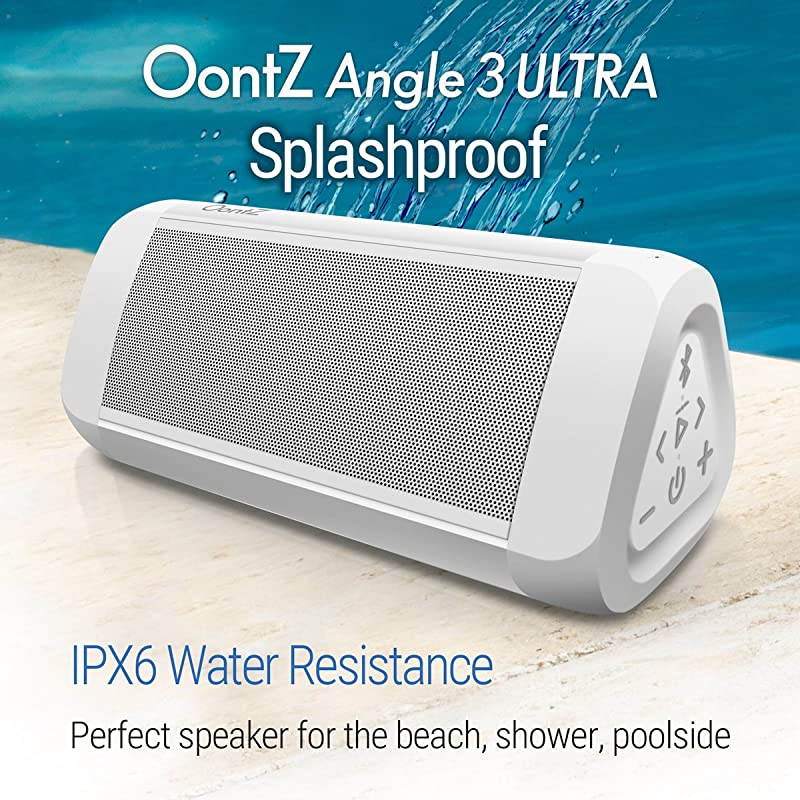 OontZ Angle 3 Ultra Portable Bluetooth Speaker 14 Watts Bigger Bass HiQuality Sound 100 Ft Wireless Range Play Two Speakers Together IPX6 Bluetooth Speakers by  White