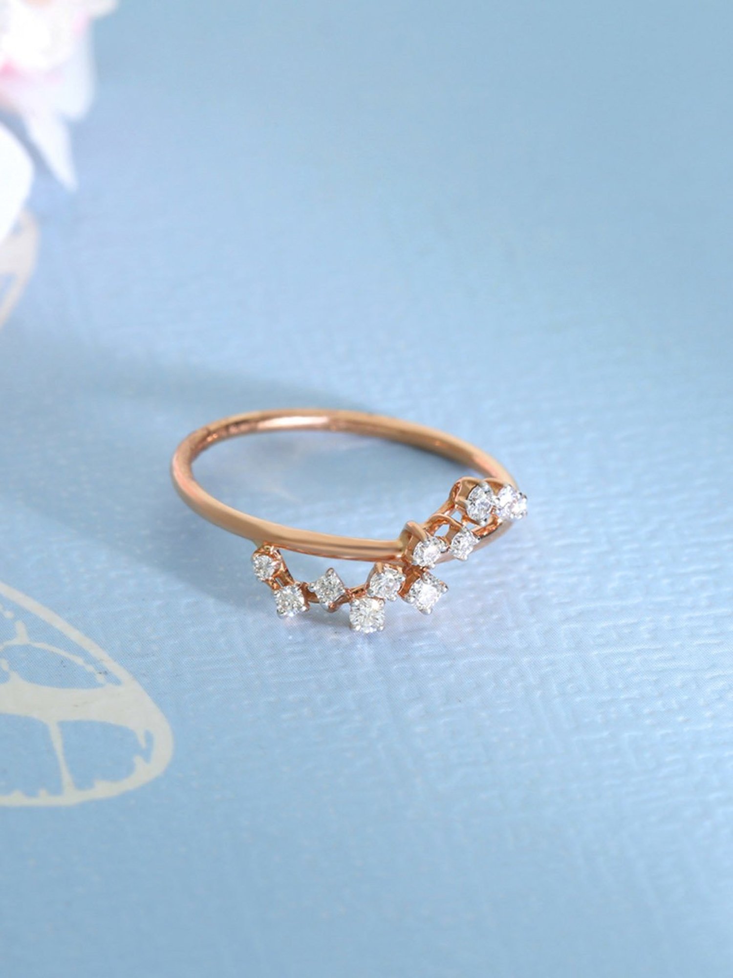 Mia By Tanishq Nature's Finest 14k Yellow Zigzag Treasures Gold Diamond Ring