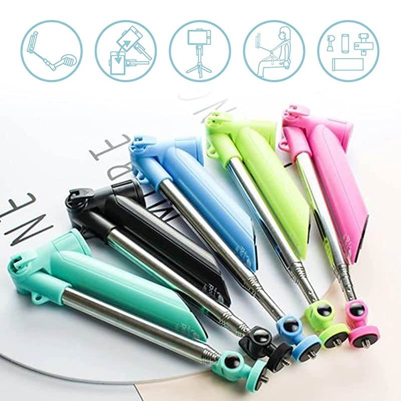 Extendable Tripod Stand Selfie Stick for Travel and Daily Use | Fit for iPhones Android TikTok and GoPro Action Cameras | Extends up to 46Inches with Phone Holder | No Batteries Required