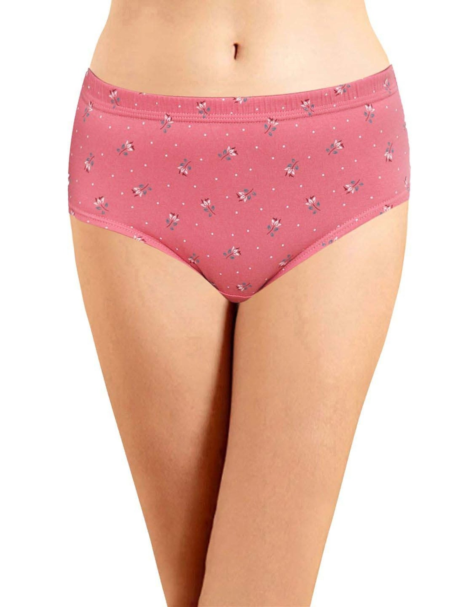 IN CARE Pink & Grey Cotton Printed Hipster Panties - Pack Of 3