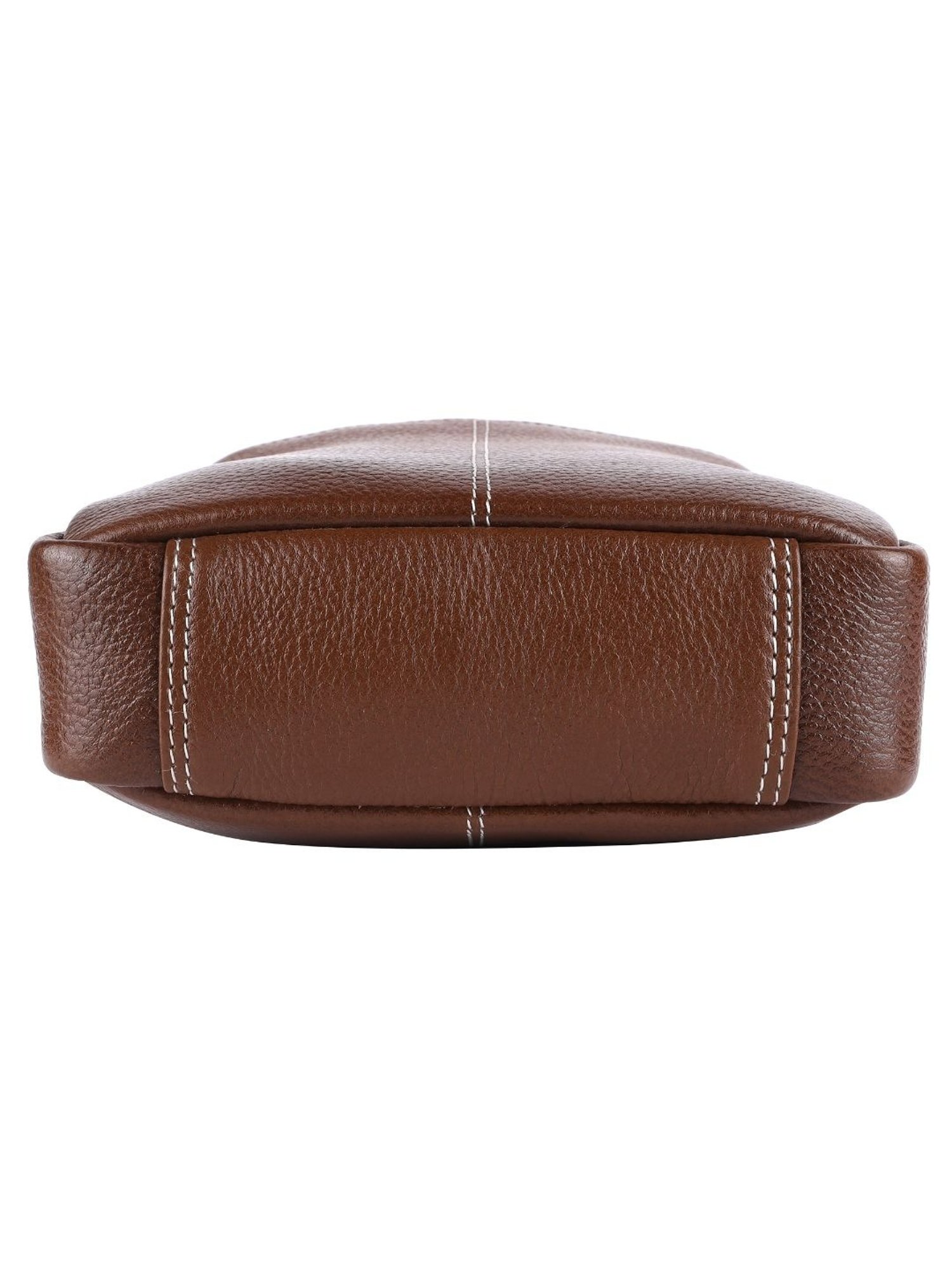 HiLEDER Brown Textured Small Leather 6.5 inch Cross Body Bag