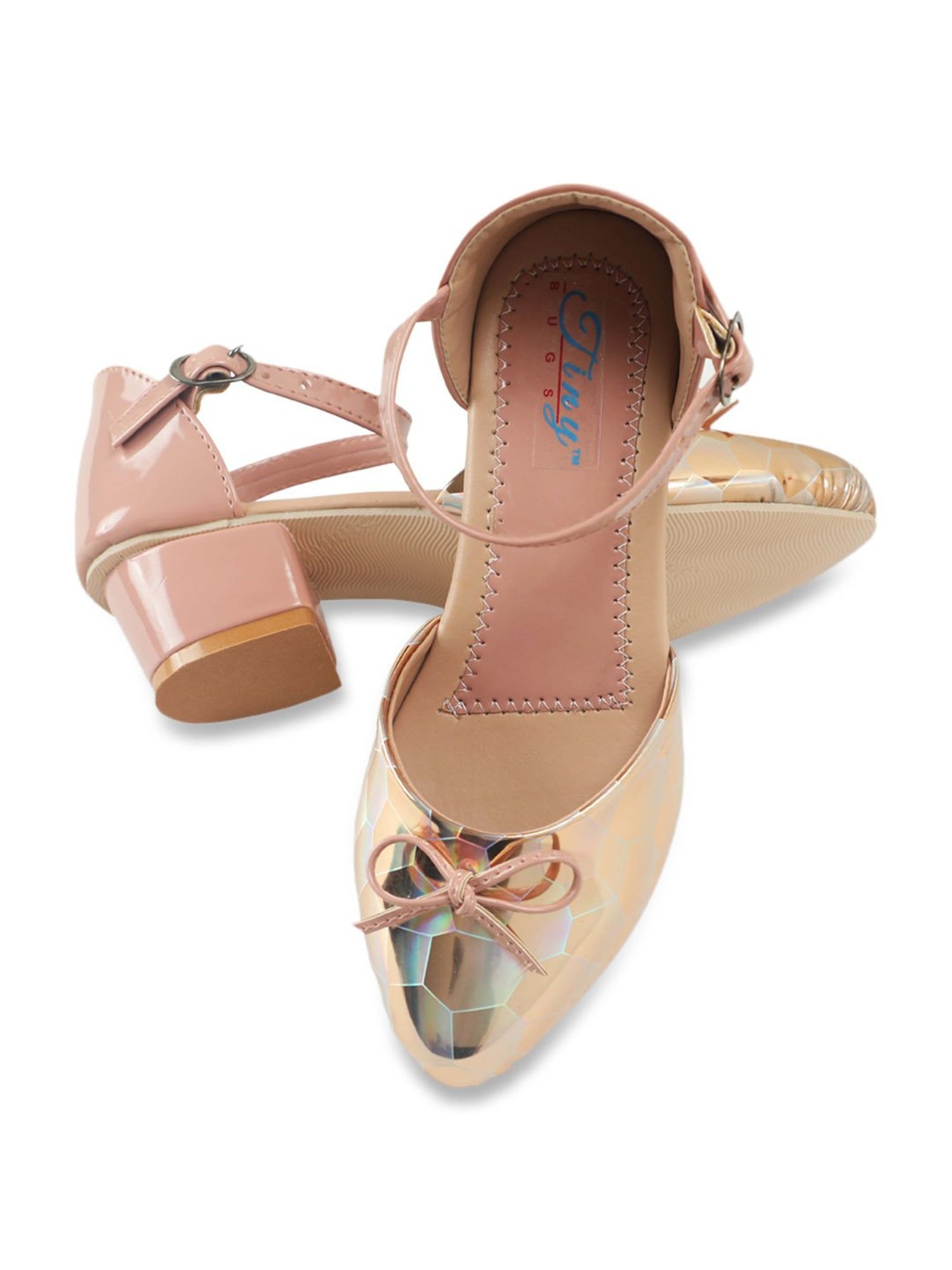 Tiny Bugs Kids Peach Ethnic Sandals