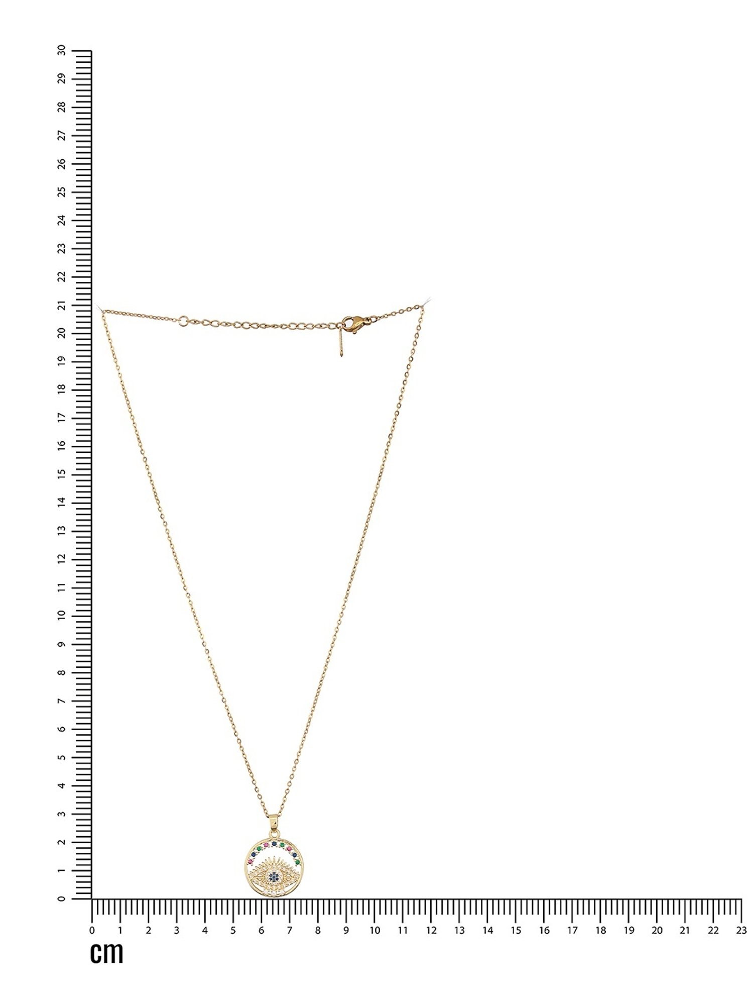 Aatmana Gold-Plated Evil Eye CZ-Studded Pendant with Chain