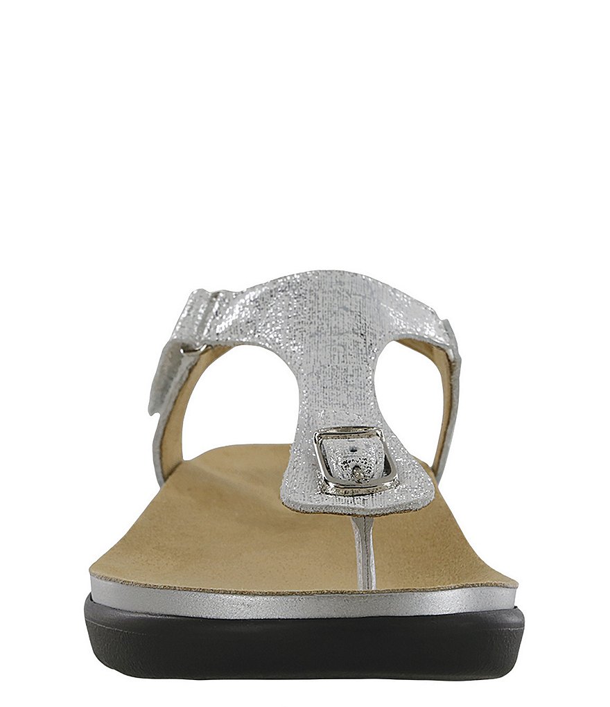 SAS Marina Leather Thong Wedge Sandals