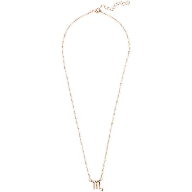 Zodaca 2 Piece Scorpio Zodiac Necklace and Bracelet Jewelry Set for Women, Gold