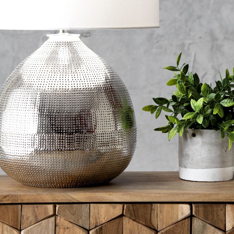 nuLOOM Islip 24" Iron Table Lamp Lighting - Nickel 23.5" H x 14" W x 14" D