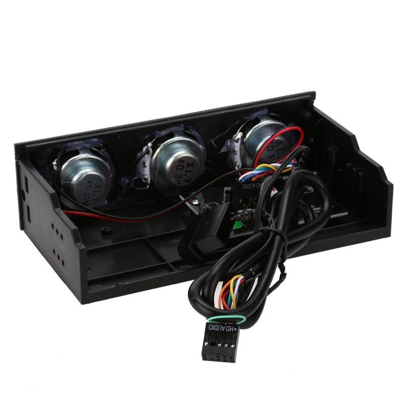 Plugadget 5.25" Stereo Surround Speaker PC Front Panel Computer Case Built-in Mic Music Loudspeakers STW-9005