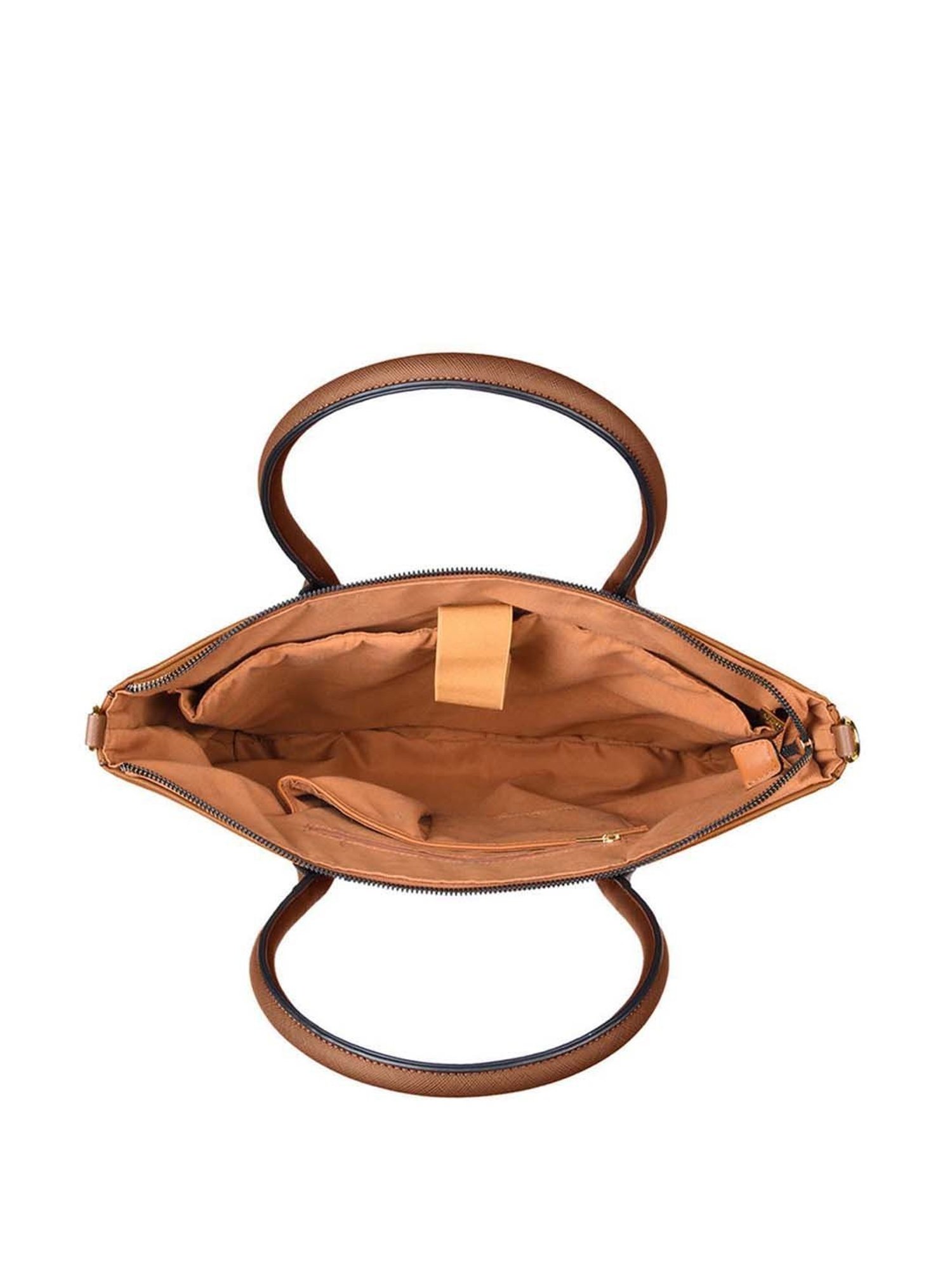 Baggit Brown PVC Solid Laptop Messenger Bag