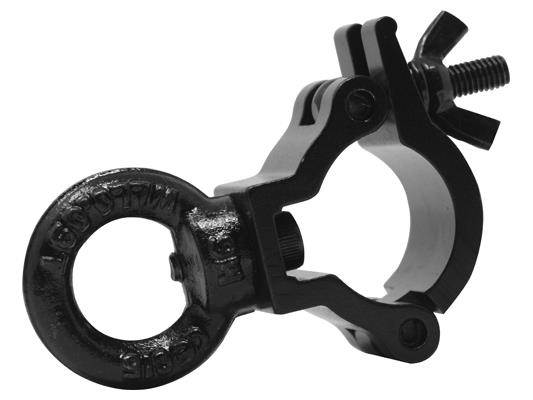 ALUMINUM EXTRA SMALL MINI CLAMP WITH EYE BOLT IN BLACK