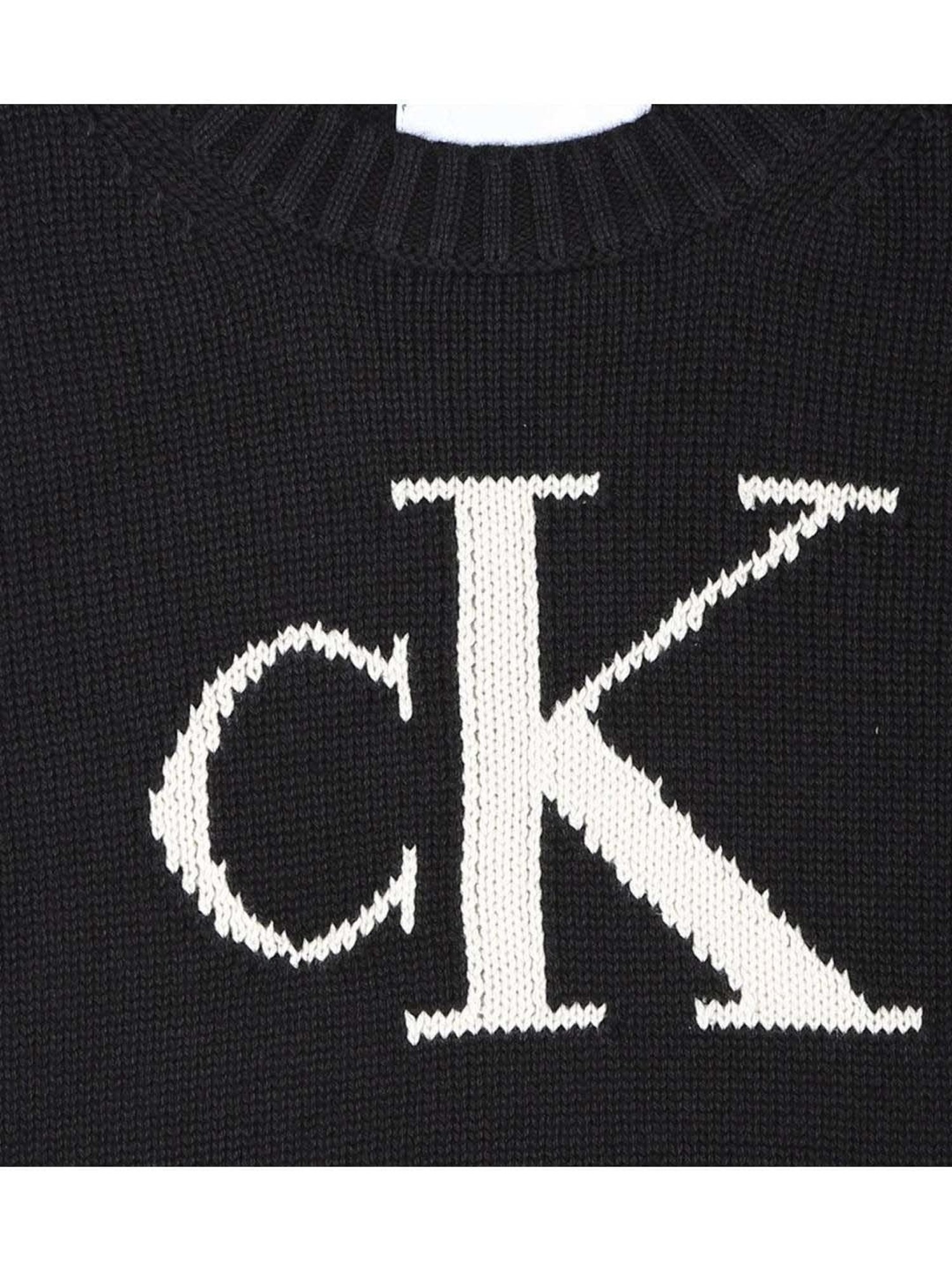 Calvin Klein Jeans Kids Black Cotton Regular Fit Full Sleeves Sweater