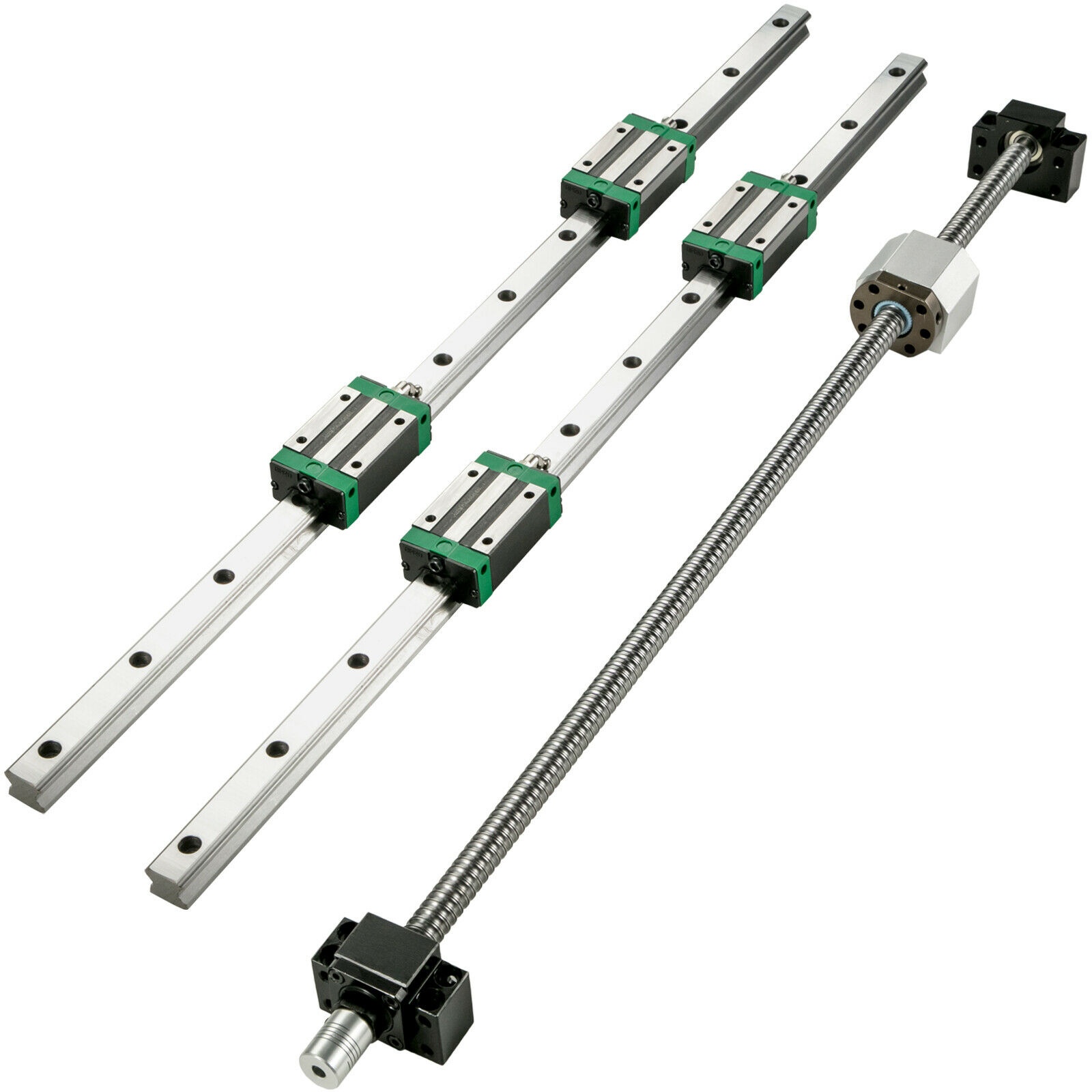 CNC Set 2X Linear Rail HGR20-300mm 4X Blocks Wear-resistant+ Ballscrew BF12/BK12