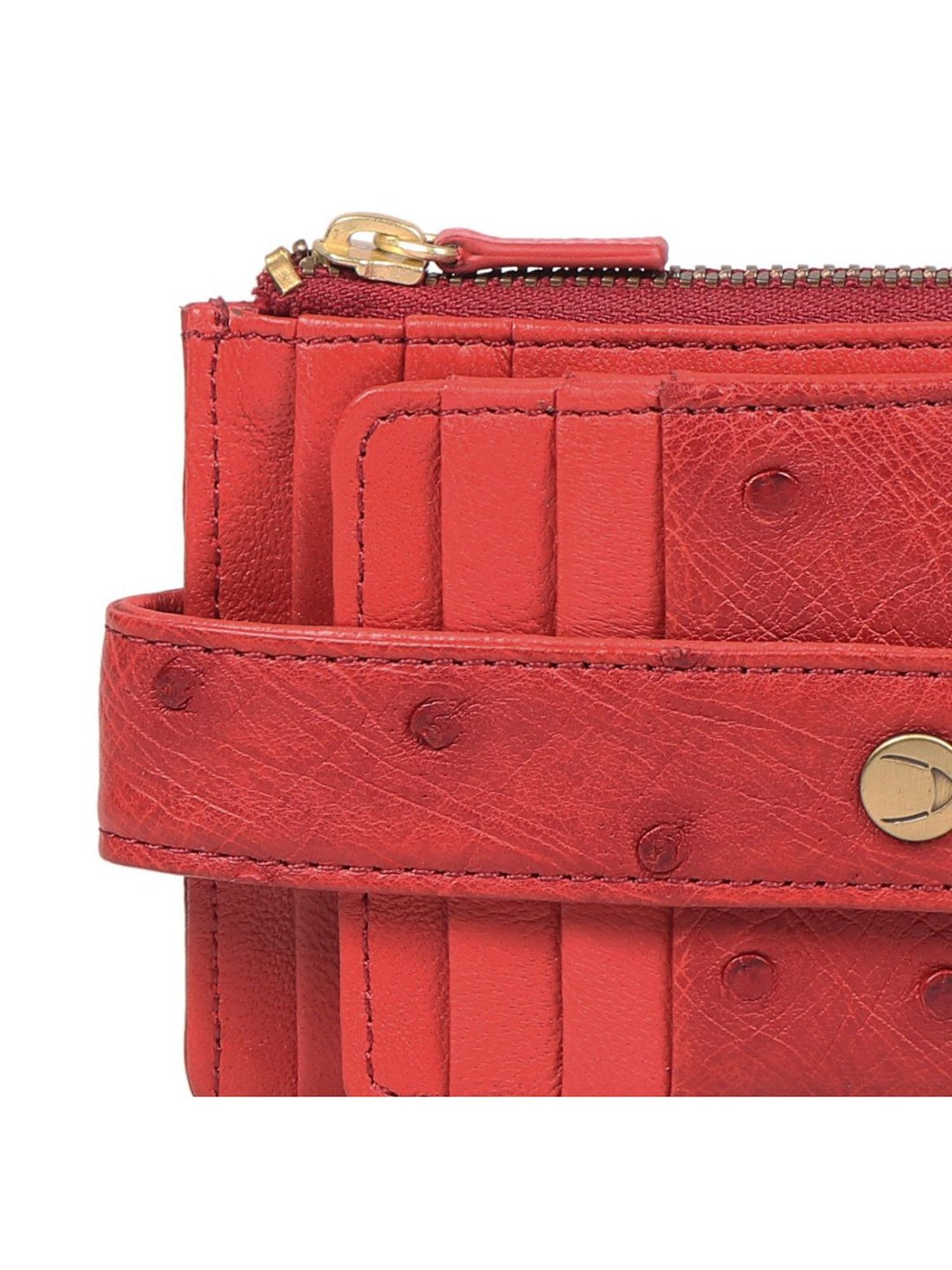 Hidesign Red Textured Card Holder