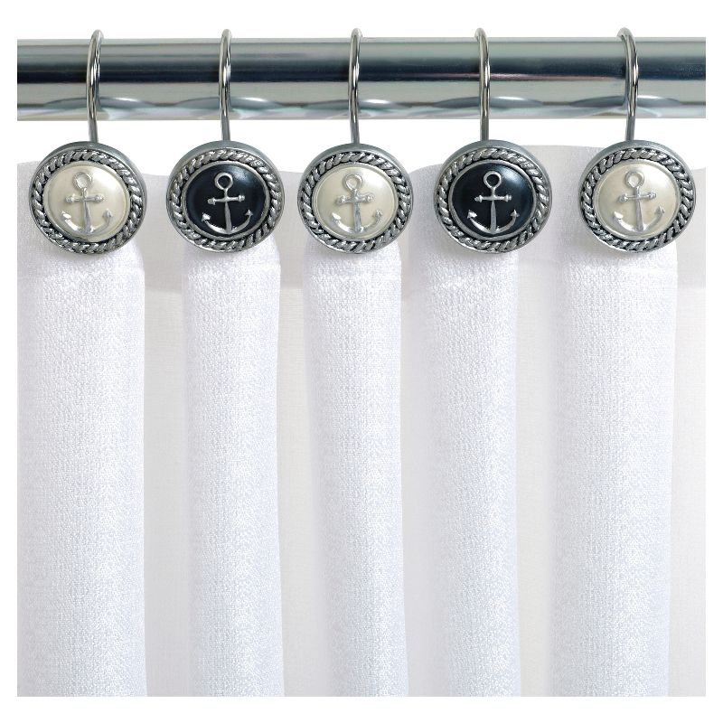 Beach Cottage Resin Slate Novelty Shower Curtain Hooks Natural/Slate - India Ink