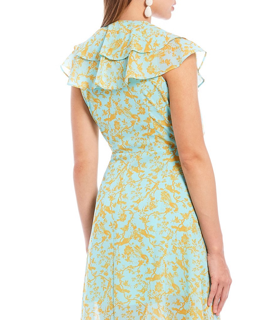 White Boho Stripes & Floral Print Floor Length Tank Dress