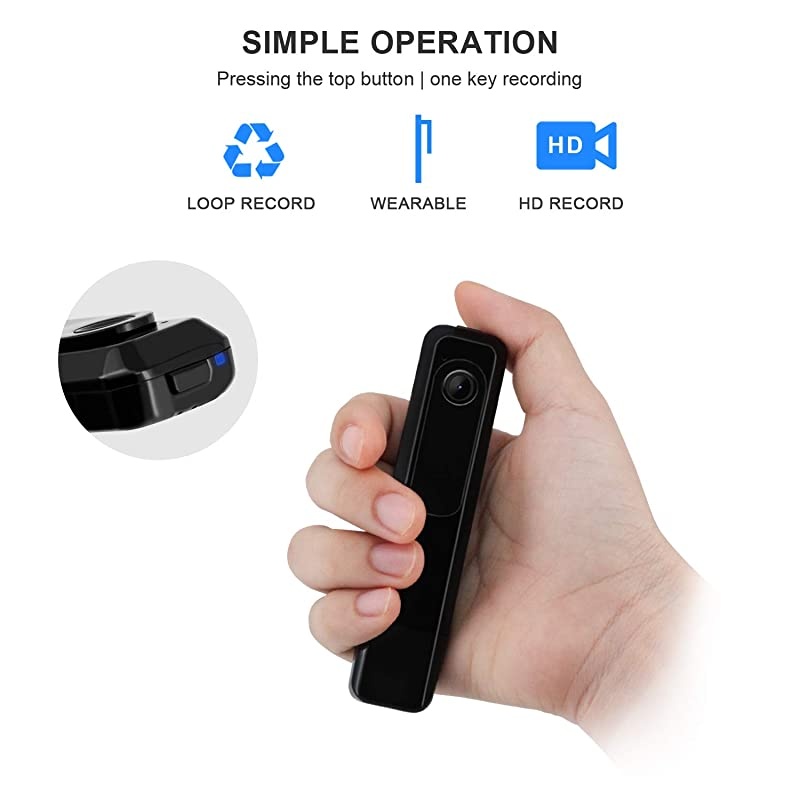 Mini Body Camera with USB Port  Body Spy Cam HD 1080P Wireless Portable Hidden Spy Pen Body Cameras Wearable Video Recorder with Body Camera for Home/Office