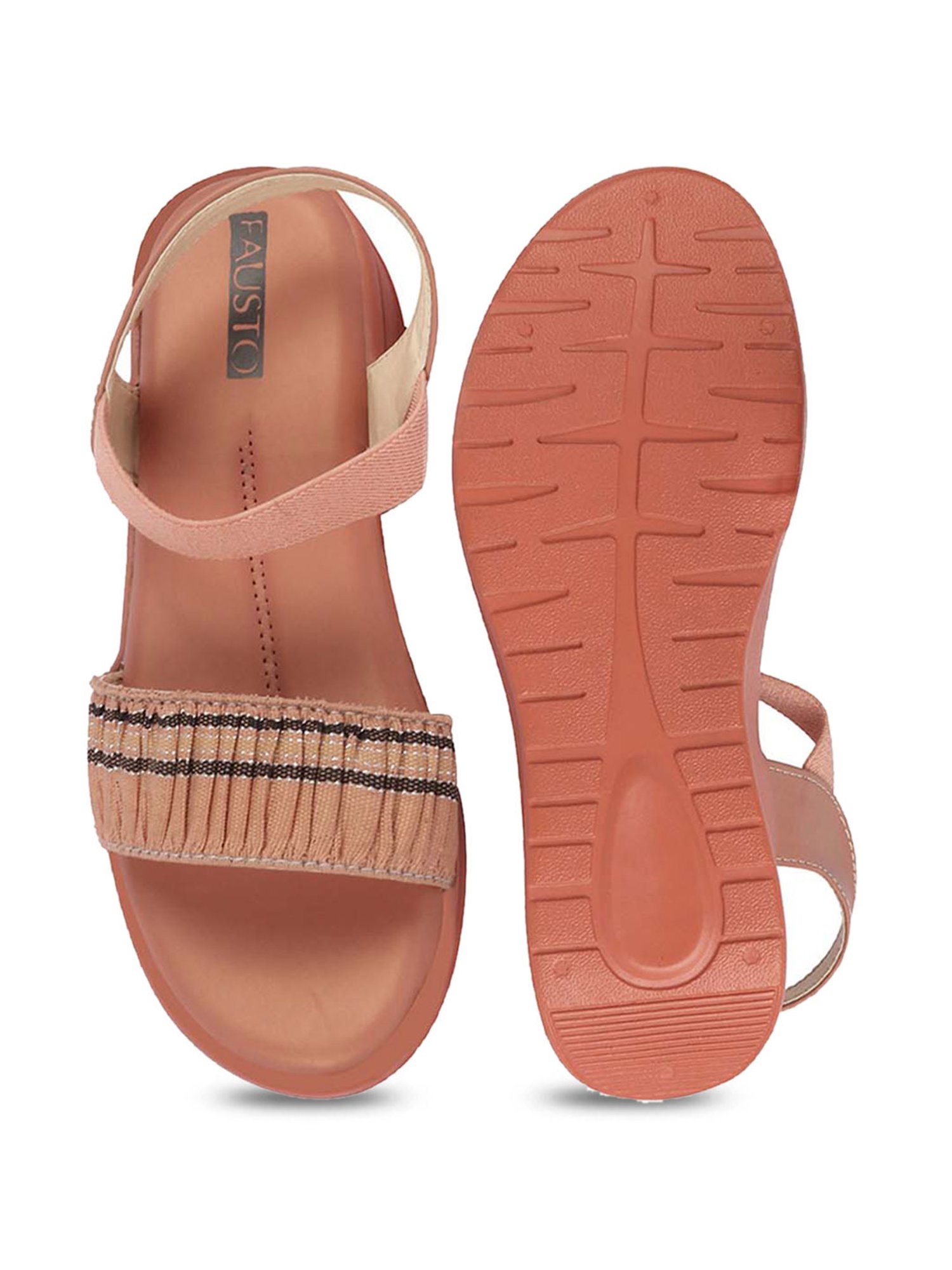 Fausto Women's Pink Ankle Strap Wedges