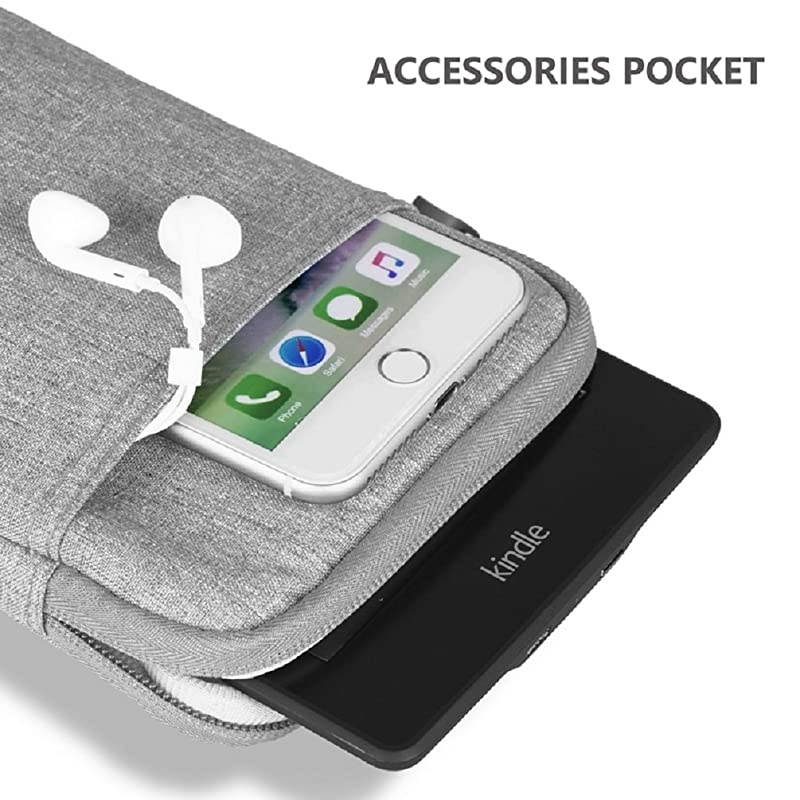 Nylon Cover Pouch Bag Sleeve for  Kindle Paperwhite/Voyage/All-New Kindle(8th Generation, 2016)/Kindle Oasis E-Reader (Light Gray)