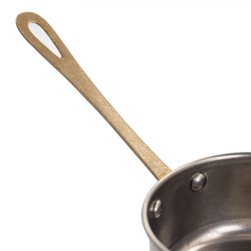 Gibson Home Normandie 3.9 Inch Stainless Steel Mini Saucepan In Silver and Gold