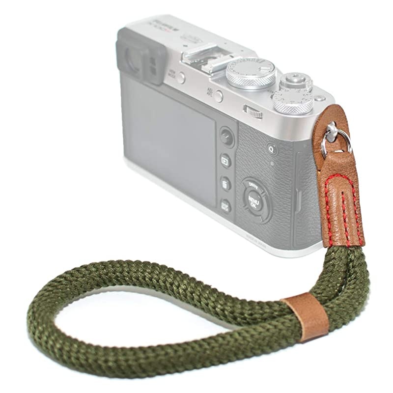 Green Soft Camera Wrist Strap, Hand Strap Compatible with Fujifilm X-T30 X-T4 X-T3 X100F X-T20 X-T2 X-Pro2 X-E2 X30 X100T A6100 A6600 A6400 A6000 Cameras Adjustable Safety Handstrap
