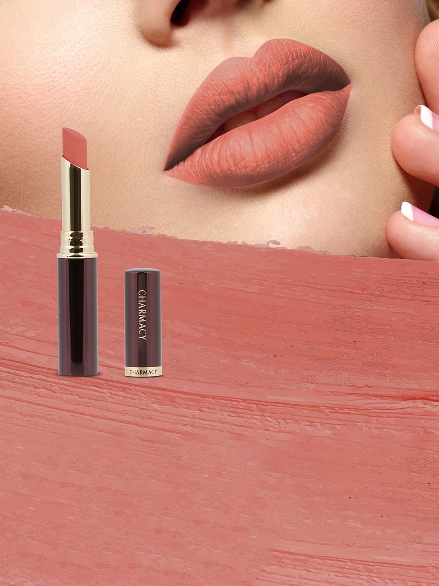 CHARMACY Milano Longstay Matte Lipstick 64 Naughty Nude - 2.8 gm