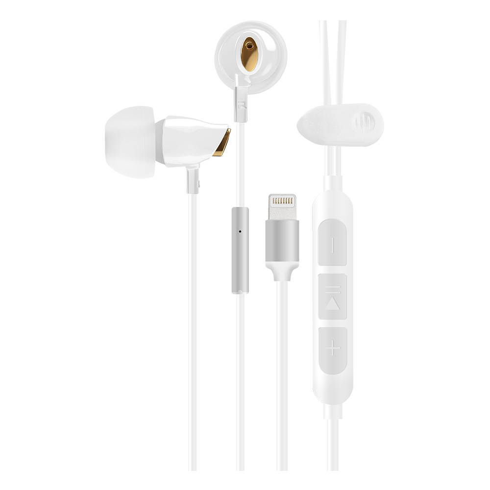 VIOTEK Aqua Lightning Port Stereo Earbuds: Powerful 105dB; Dynamic & Digital Sound; iPhone / iPad / iPod Compatible