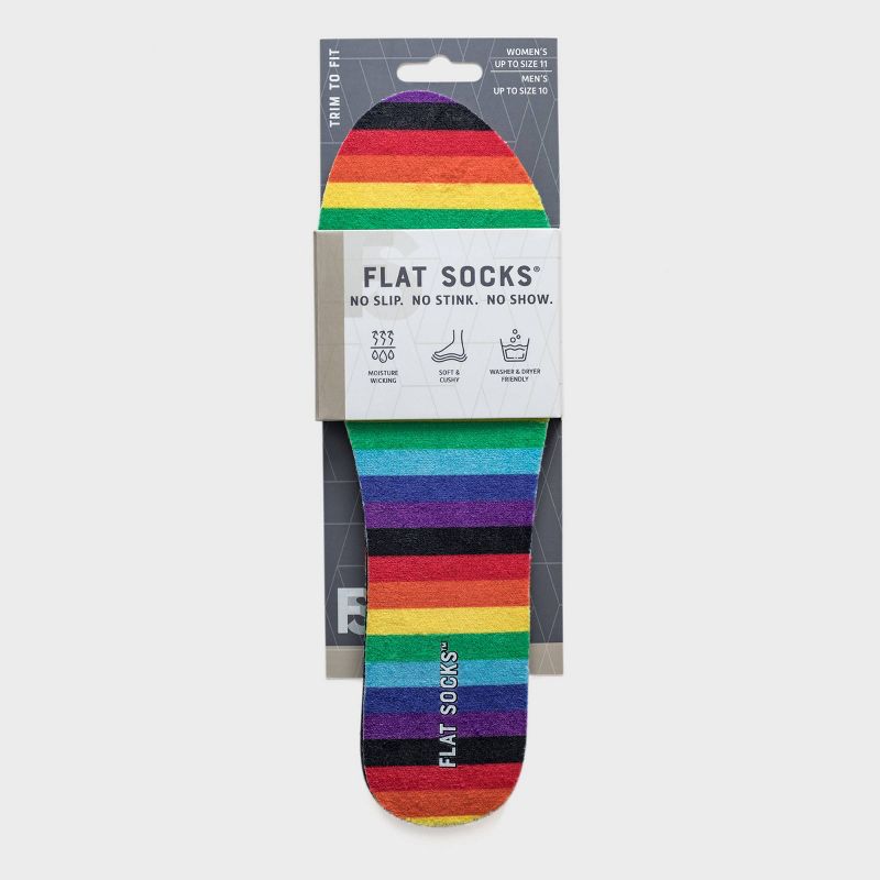 FLAT SOCKS Terry No Show Cushioned Socks - Rainbow