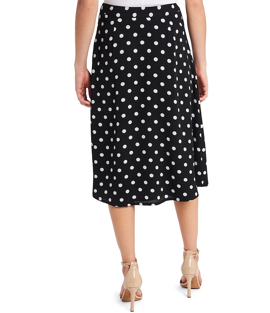 CeCe Polka Dot Button Front Midi Skirt