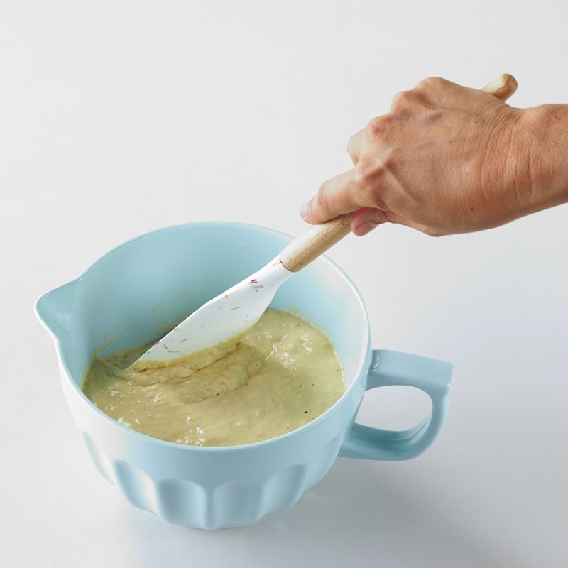 Lakeside Silicone Turner with Wooden Spoon - Cooking Utensil with Speckled Pattern