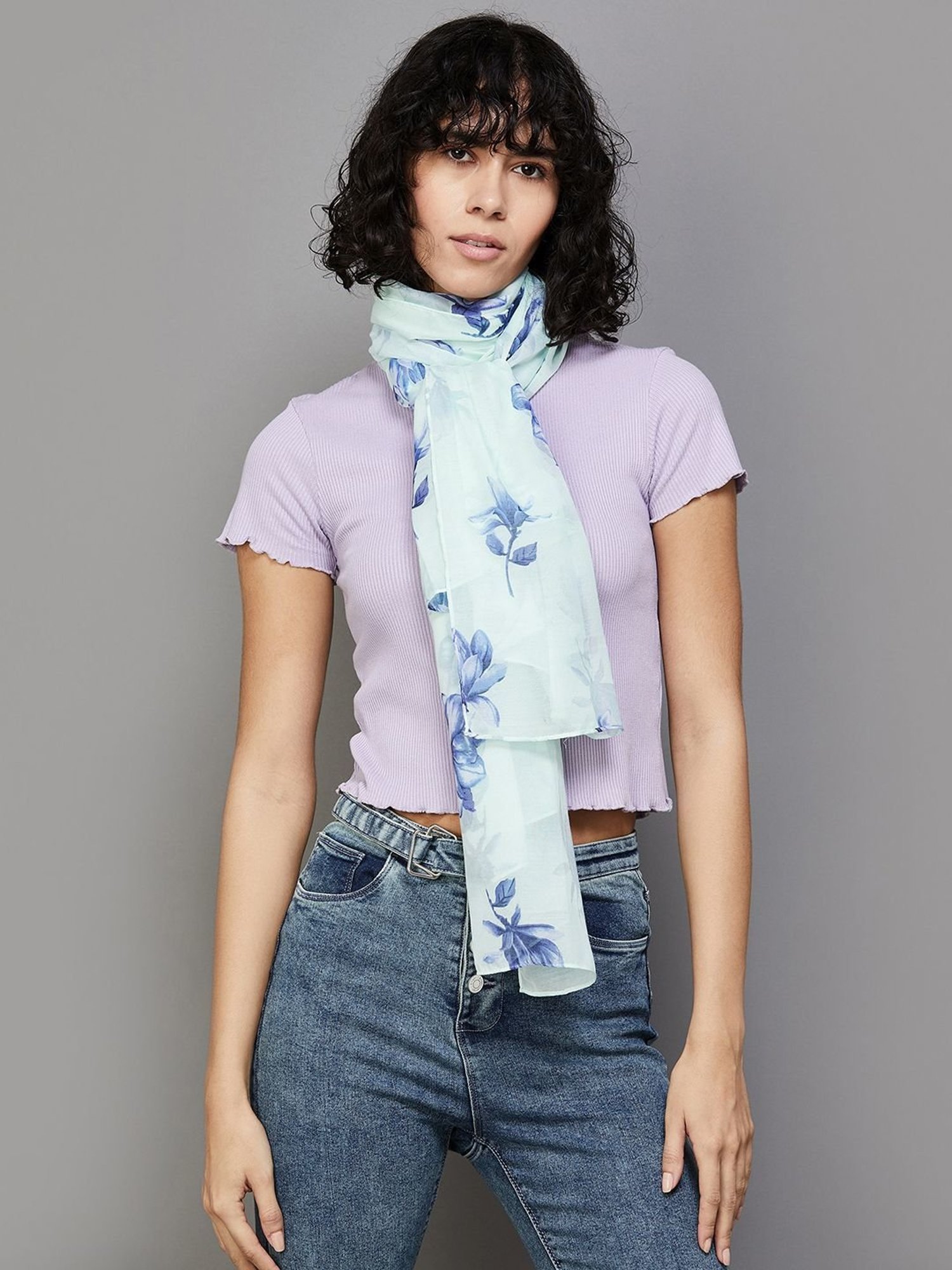 Ginger by Lifestyle Blue Printed Stole