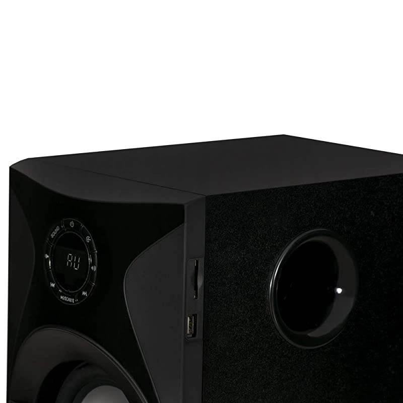 AA5400 Bluetooth 51 Speaker System with Sub Light and FM Home Theater 6 Speaker Set Black