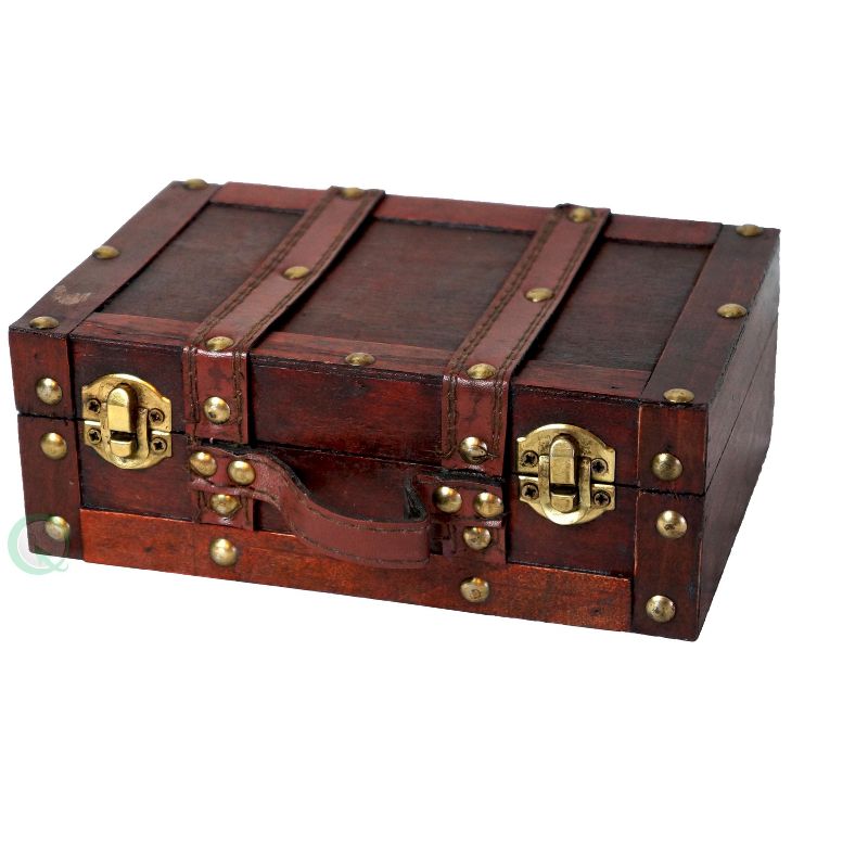 Vintiquewise Old-fashioned Small Suitcase with Straps