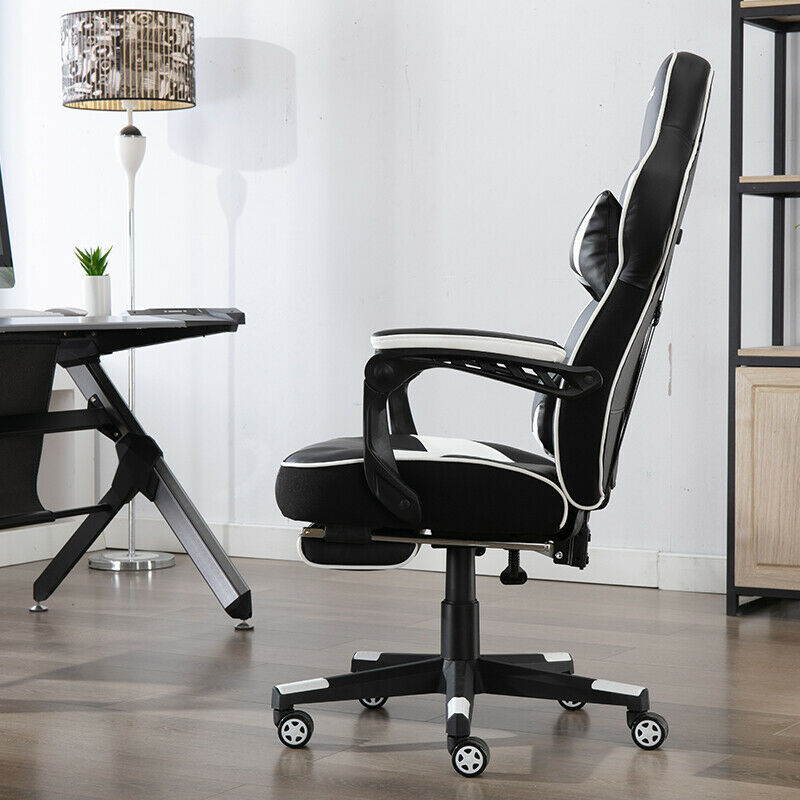 Gaming Chair Racing Style Leather Office Recliner Computer Seat Swivel Footrest