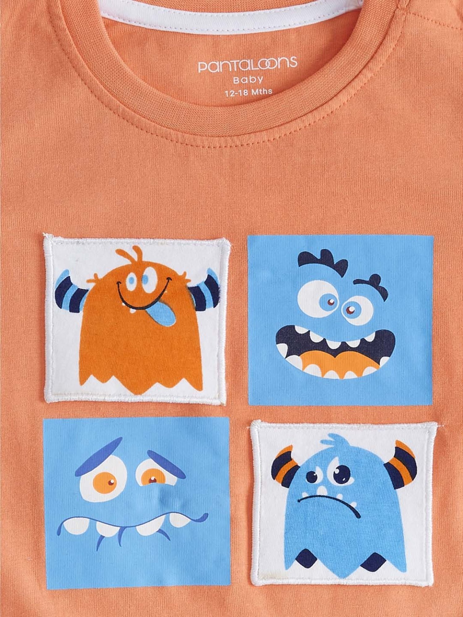 Pantaloons Baby Kids Orange Cotton Printed T-Shirt